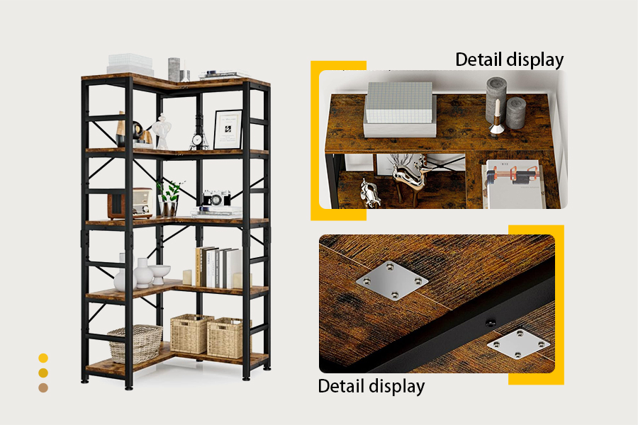 Stylish Double-Sided 5-Tier Corner Bookshelf Manufacturers, Stylish Double-Sided 5-Tier Corner Bookshelf Factory, Supply Stylish Double-Sided 5-Tier Corner Bookshelf Retail Solution