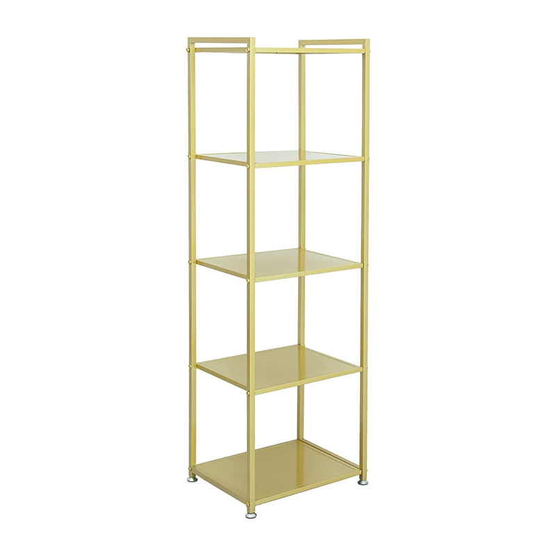 Elegant Gold 5-Tier Shelf Corner Metal Display Rack