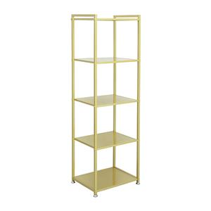 Elegantes, goldenes Eckregal aus Metall mit 5 Ebenen