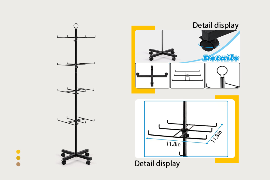 Movable 4-Tier Spinning Retail Display Rack Manufacturers, Movable 4-Tier Spinning Retail Display Rack Factory, Supply Movable 4-Tier Spinning Retail Display Rack Retail Solution