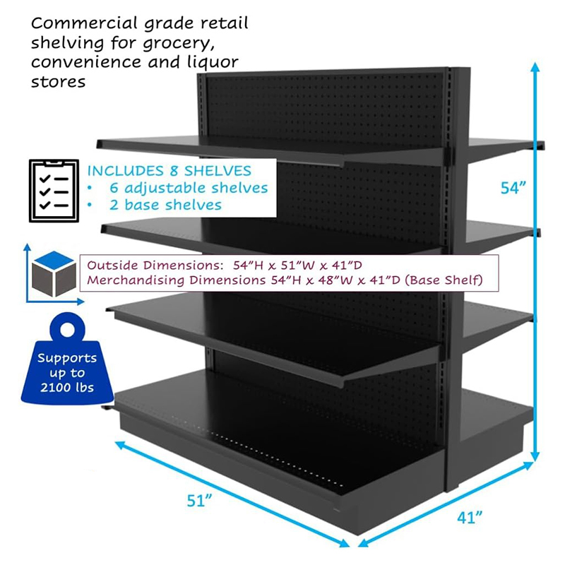 Retail gondola shelving