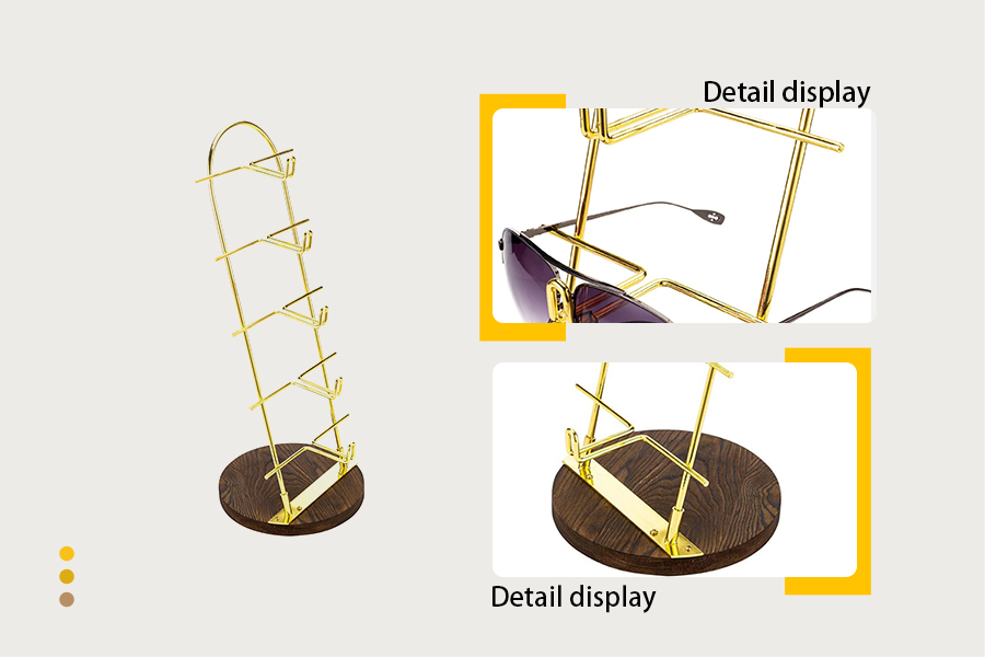 5-Tier Gold Metal Sunglasses Display Stand Manufacturers, 5-Tier Gold Metal Sunglasses Display Stand Factory, Supply 5-Tier Gold Metal Sunglasses Display Stand Retail Solution