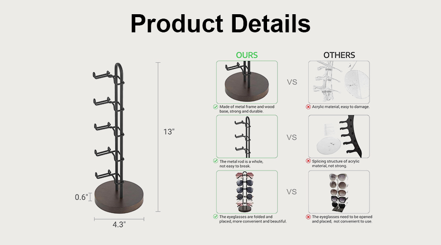 Sunglasses display rack