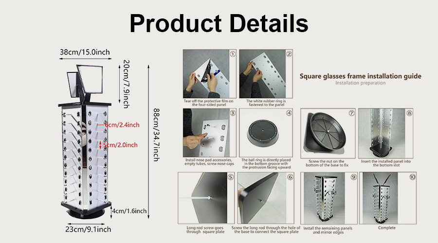 360° Rotating Sunglass Display Rack with Mirror Manufacturers, 360° Rotating Sunglass Display Rack with Mirror Factory, Supply 360° Rotating Sunglass Display Rack with Mirror Retail Solution