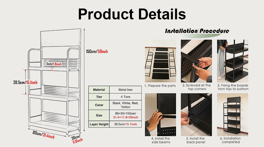 Metal supermarket shelf