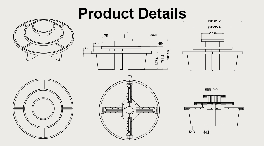 Round display table