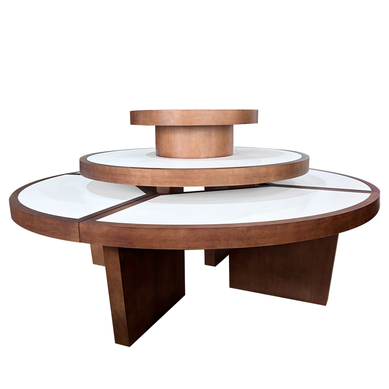 Walnut 3-Tier Display Table