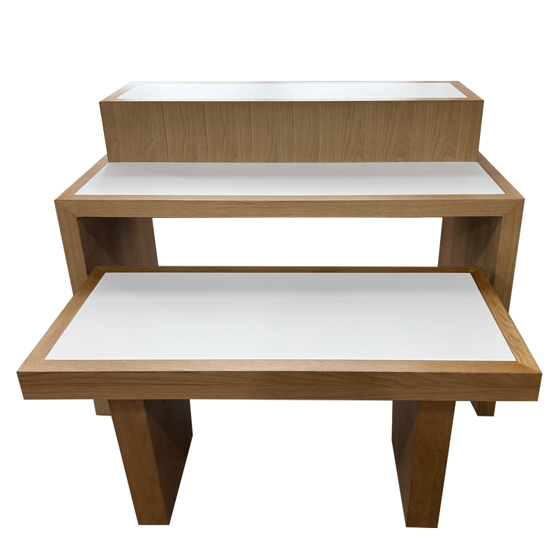 Retail Wooden Tiered Display Table Manufacturers, Retail Wooden Tiered Display Table Factory, Supply Retail Wooden Tiered Display Table Retail Solution