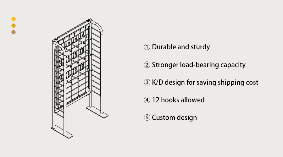 freestanding hook rack