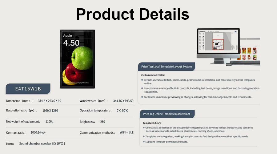Retail digital signage display for racks