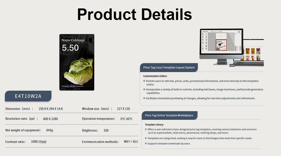 Dual Screen Digital Price Tag for Retail Racks