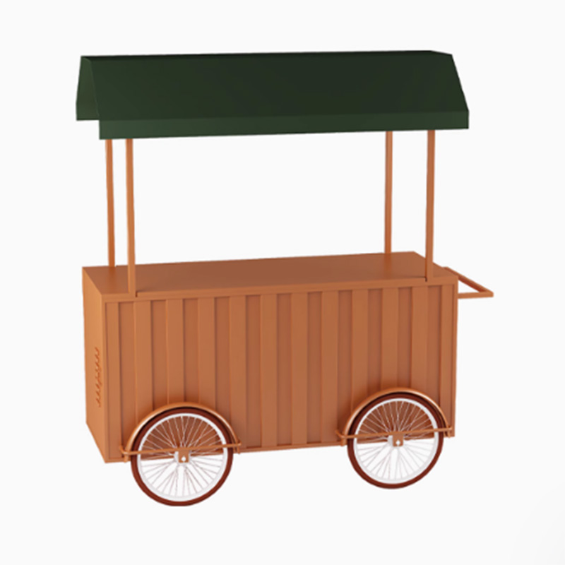 Carrito de comida callejera móvil al aire libre