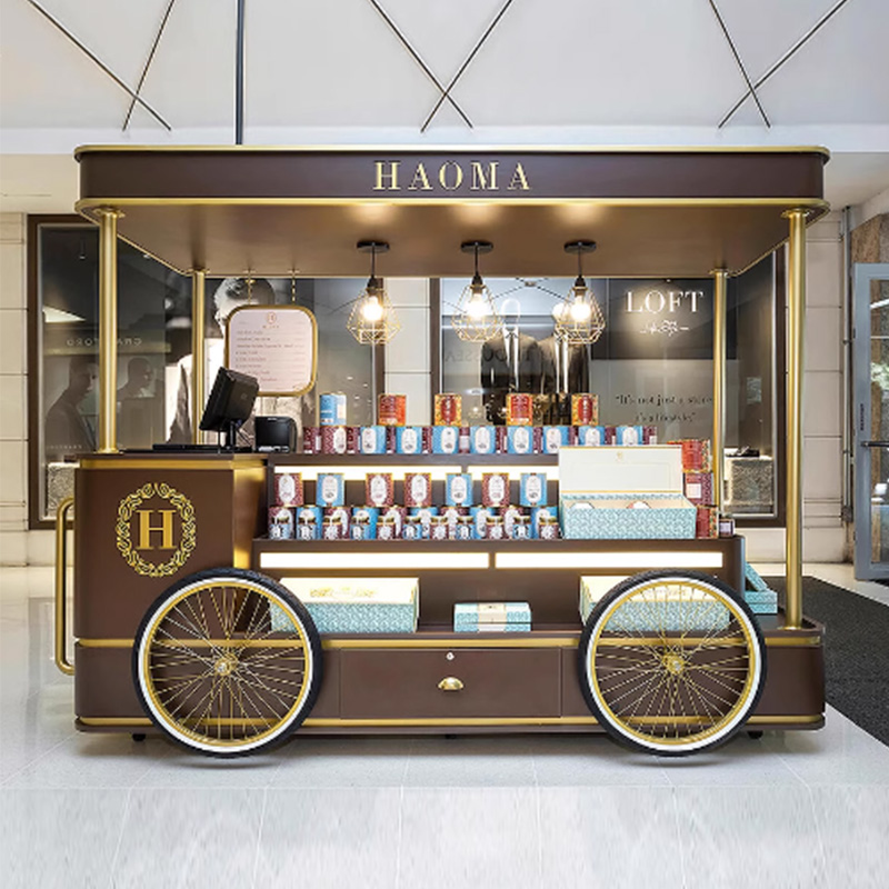 Xe đẩy trưng bày mỹ phẩm di động Luxury Mall