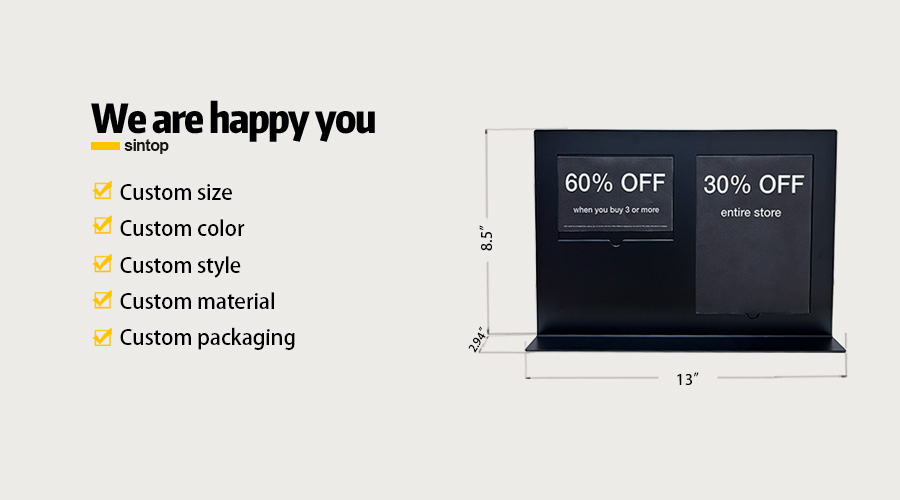 Double Slot Promotion Sign Stand for Stores