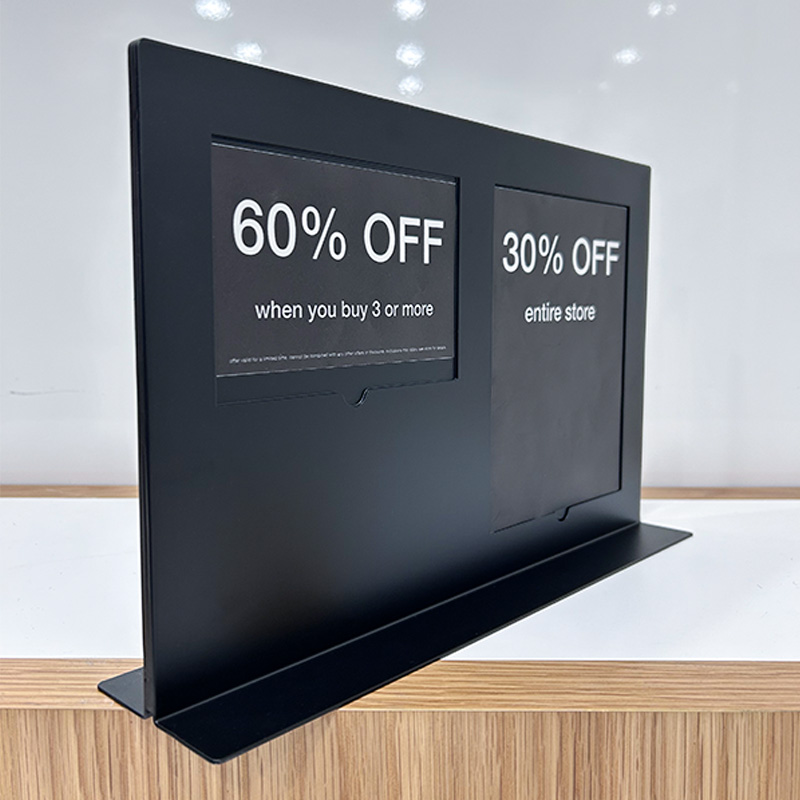 Double Slot Promotion Sign Stand for Stores