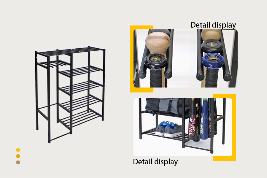 Baseball equipment rack