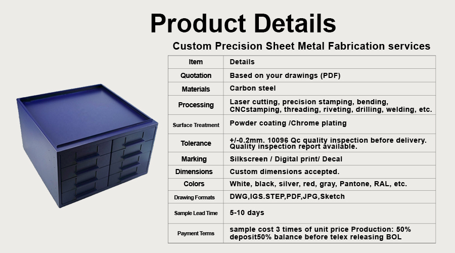 Metal storage drawer unit