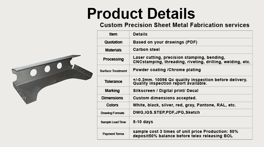 Metal channel laser cutting parts
