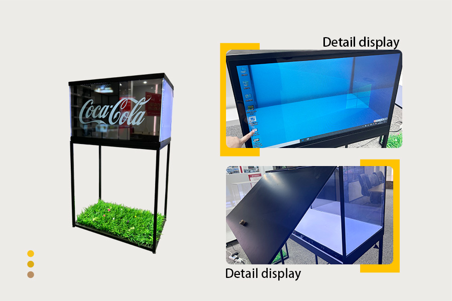 Transparent touch screen with stand