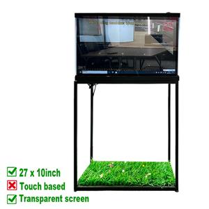 จอโปร่งใสแบบไม่สัมผัสขนาด 27 x 10 นิ้ว พร้อมขาตั้งพื้นโลหะ