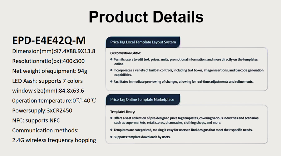 4.2 inch electronic shelf label