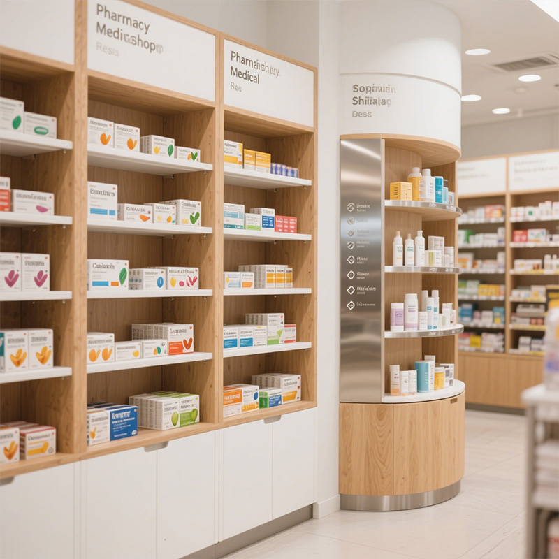 pharmacy medical shop rack design