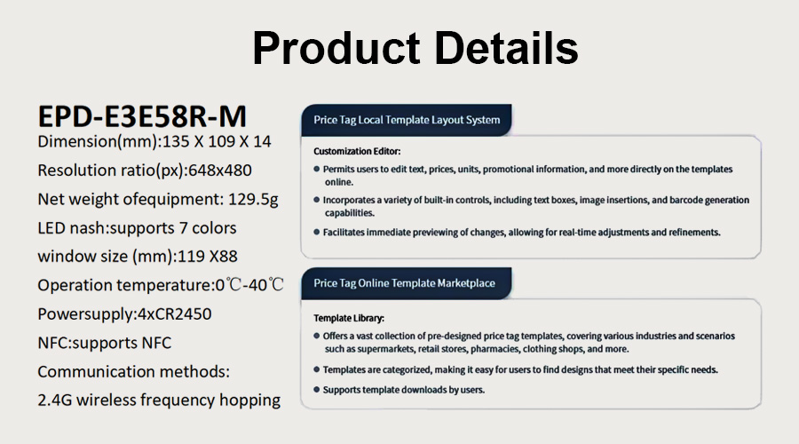 5.8 inch electronic shelf label