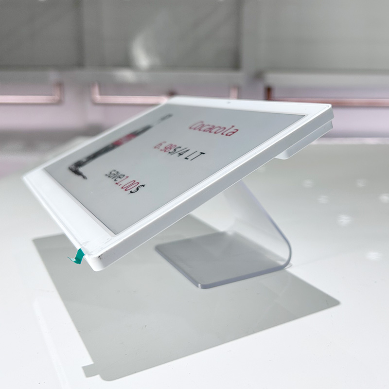 Thẻ giá điện tử bán lẻ siêu lớn 7,5 inch có giá đỡ bằng acrylic