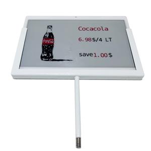 Nhãn kệ điện tử 7,5 inch có giá đỡ kim loại có ren