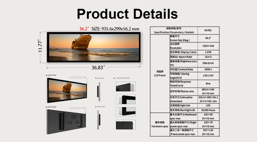 36.2 inch modular display