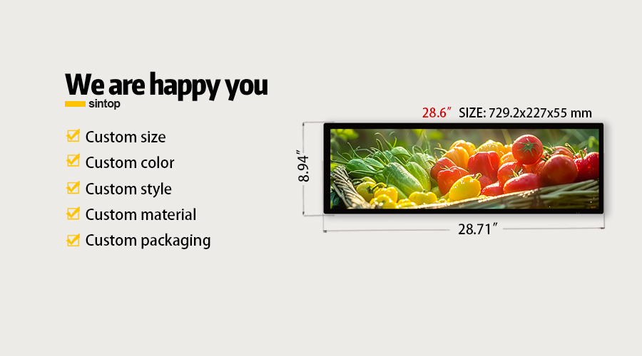 countertop metal display screen