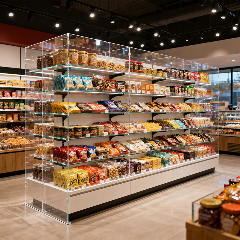 wooden retail shelving unit