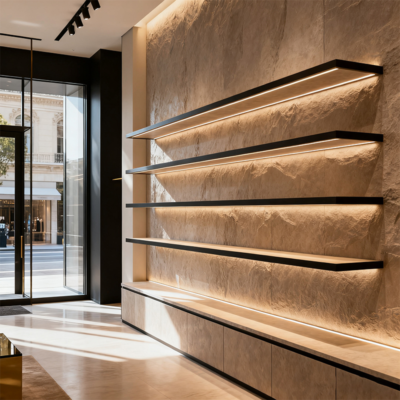 retail store wall shelving