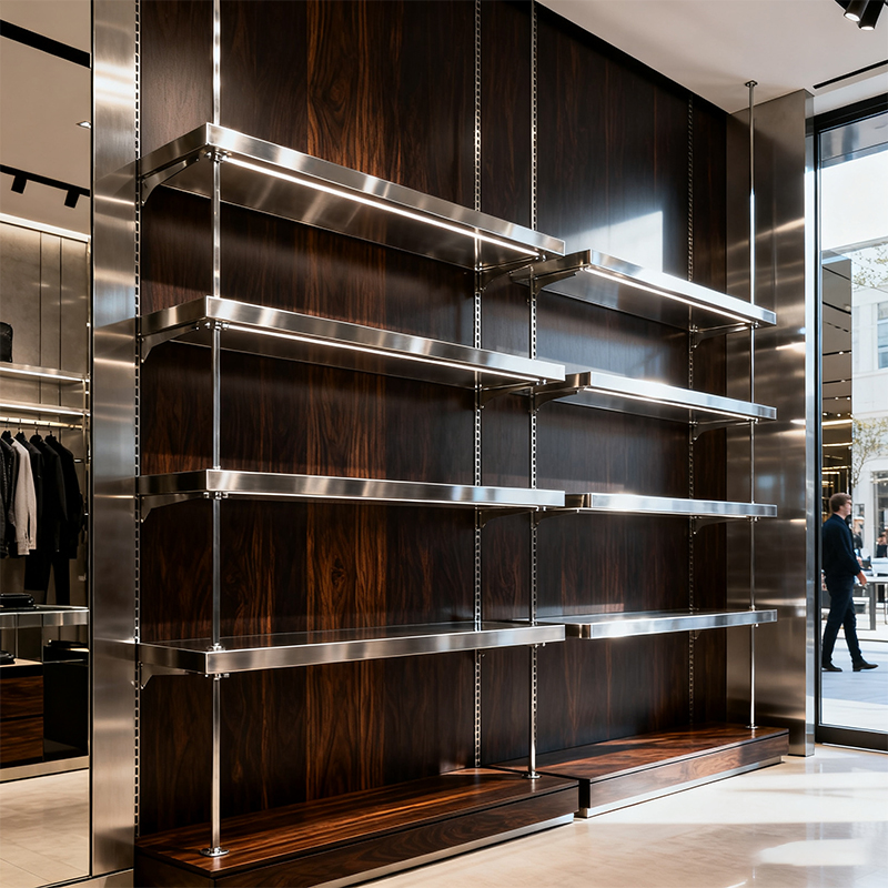 Cải tạo không gian bán lẻ bằng phụ kiện cửa hàng công nghiệp