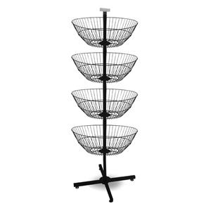 ชั้นวางลวดเหล็ก 4 ชั้น แข็งแรง ทนทาน หมุนได้ 360°