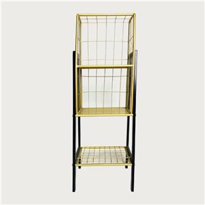 Bücherregal mit 3-stöckigem Korb, einfaches Aufbewahrungs- und Präsentationsregal