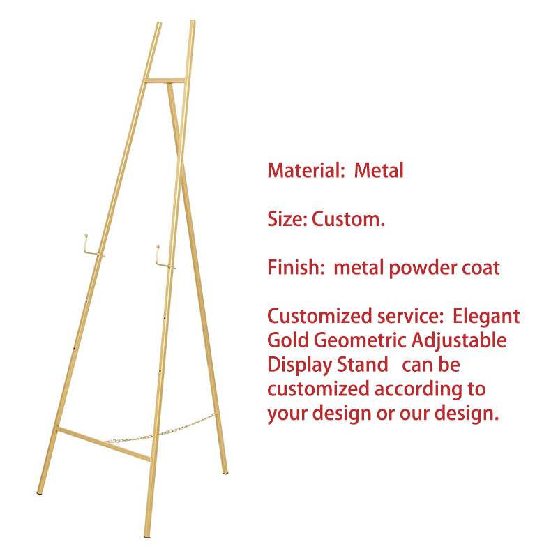 Elegant Gold Geometric Adjustable Display Stand