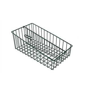 Cesto de frutas aramado para armazenamento eficiente com divisória removível.