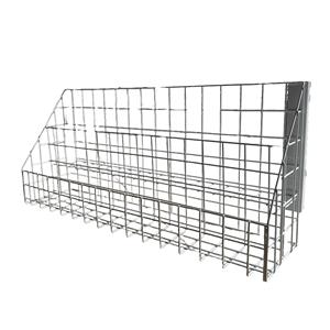 Expositor de doces de metal multifuncional com três níveis para lanches.