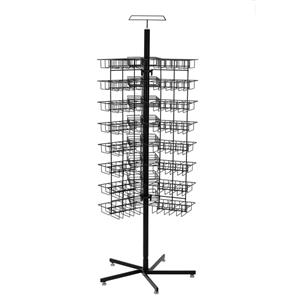 Drehbarer Präsentationsständer für Saatgut mit Drahttaschen