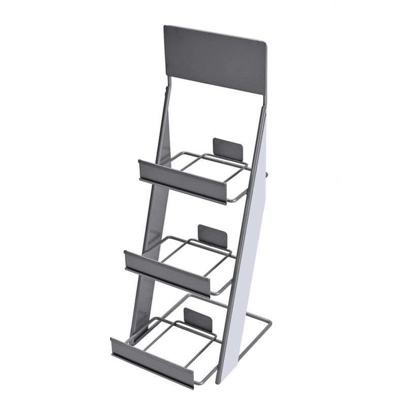 Rak Pajangan Minuman Energi 3 Tingkat Kotak Tunggal di Atas Meja