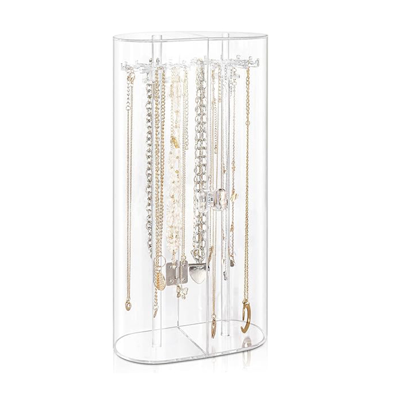 صندوق تخزين مجوهرات مقاوم للغبار مع خطاف دوار