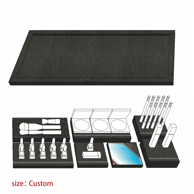 Versatile Walnut Cosmetic Display Tray