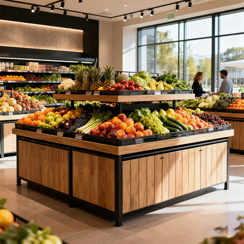 fruit and vegetable display stands