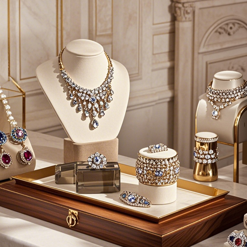 Glass jewelry display case