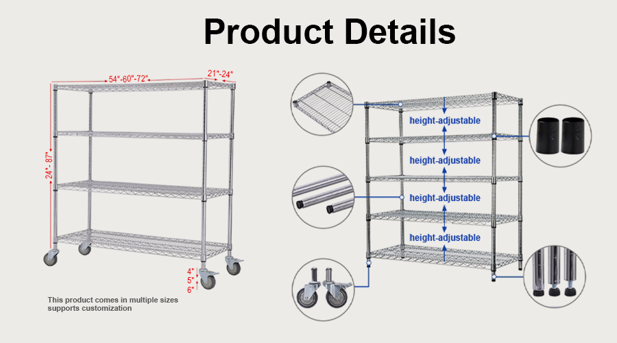 Wire shelving storage rack
