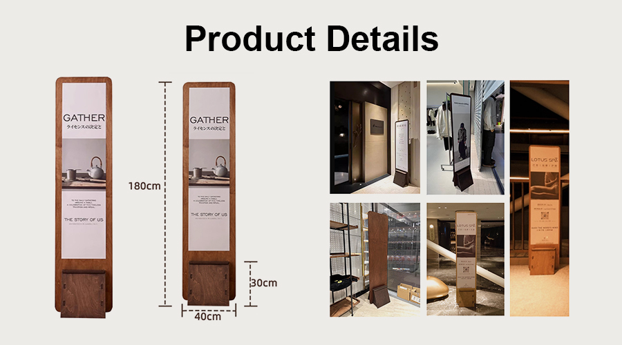 Wooden floor standing display rack