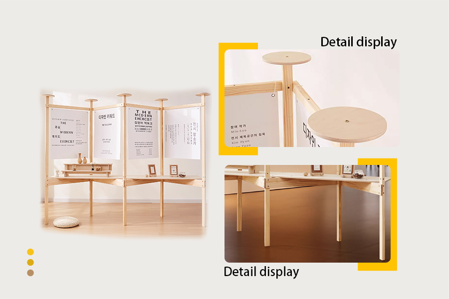 Wood exhibition booth display rack