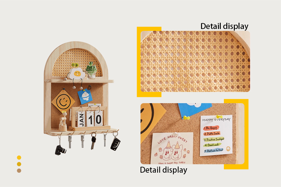 Wall decoration wood shelf