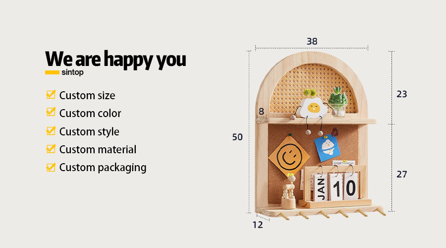 Wooden wall display shelf